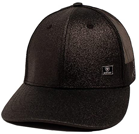 Ariat Women's Black Glitter Messy Bun Cap