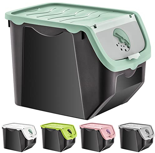 ORION GROUP Recipiente para guardar verduras, patatas, fruta, cebollas, para cocina, 12 l, turquesa