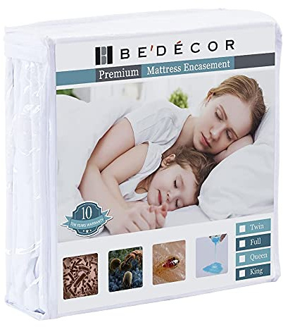 Bedecor Zippered Twin Mattress Protector Cover for 3-6 Depth Mattress,Fully Encased Liquid Proof Urine Pee Protection Breathable Smooth Incontinence Pet Baby Potty Training