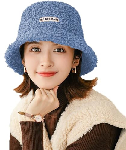 ITODA Winterhut Damen Fischerhut Winter Strickmütze Mädchen Wintermütze Warm Eimerhut Winddicht Damenhut Strick Wollmütze Weich Freizeithut Einfarbig Damenmütze Plüsch Fischermütze Outdoor Freizeit