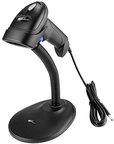 NetumScan Handheld USB 1D Barcode Scanner with Stand, Wired CCD Bar Code Reader for POS System Sensing, Store, Supermarket, Warehouse