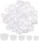 GORGECRAFT 5 Size 50PCS Salt and Pepper Shaker Stoppers Plastic Stopper Replacement Plug Bottle Caps Reusable Clear Round Plastic End Cap for Bottles Pipes Flower Pots