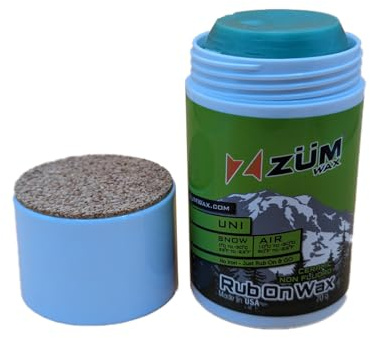 ZUMWax Rub-On Ski/Snowboard/Nordic/Cross-Country Ceramic Wax 70g, All Conditions, Easy Cork applicator, Long-Lasting Performance, Vanilla Scent, Made in USA, PFAS-Free, Great Quick waxing on The go