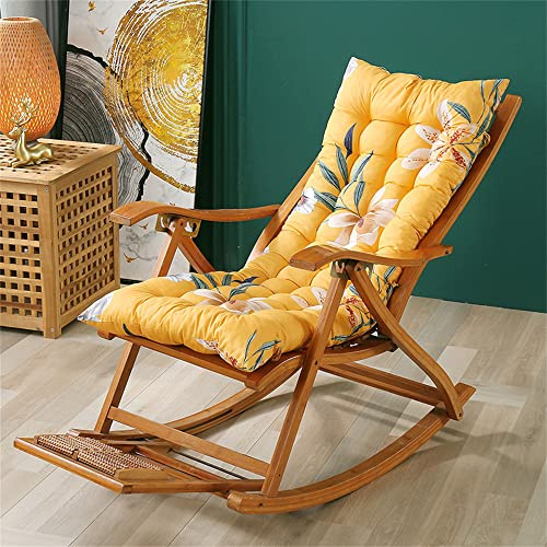 Morbuy Epaissir Coussin de Chaise Lounge de Jardin, Coussin Chaise Longue Pliable, Coussin Bain de Soleil pour Canapé Vacances Intérieur Exterieur (53x178cm,lys Jaune)