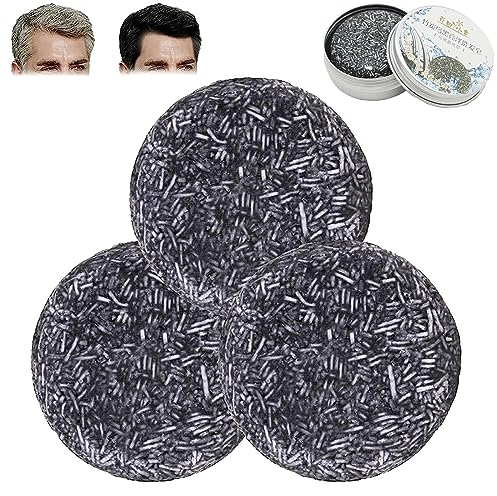3 pezzi di sapone grigio lucido, capelli grigi lucidi, capelli grigi brillanti, rivitalizzabile, sapone naturale per la rimozione dei capelli grigi, sapone naturale per capelli grigi