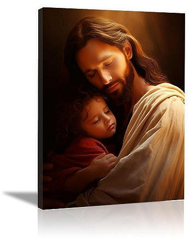 SHYAMIC Bilder Weihnachten Leinwandbild Kunstdruck, Jesus und Kind Wandbild X-Mas Fenster Fotodruck Kunstdruck Leuchtbild, Weihnachten Winteridylle Effekt - 60x90cm Gerahmt