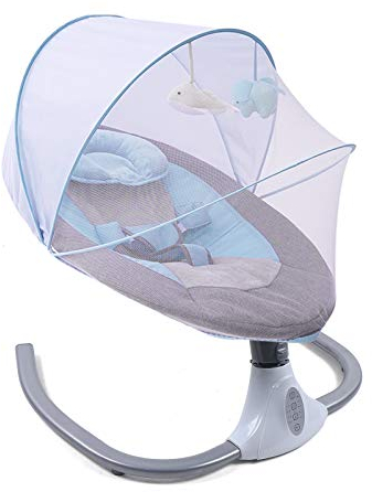Elektrische Babyschaukel Babywippe Schaukelstuhl mit Musik und Spielzeug, 0-12 Monate, 3-12 kg, faltbar & waschbar