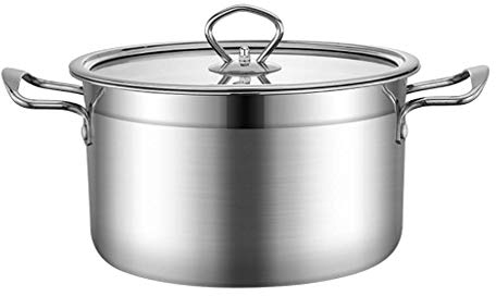 Stainless Steel Braising Pans,Casserole Dish with Glass Lid and Polished Mirror Finish (15.2 * 9cm)