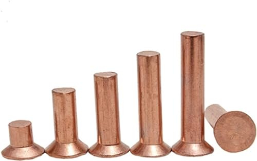 Befestigungsnieten Mutterneinsatz, Schrauben Bolzen, M3 Kupferniete Schlagsenkkopf Nieten aus massivem Messing Flachkegelnägel 3 mm bis 25 mm Länge (Stammlänge: M3 x 8 mm (40 Stück)) ( Size : M3x18mm