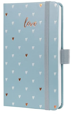 SIGEL J5334 Wochenkalender Jolie 2025, Grey Love, ca. A6, grau, Hardcover, Gummiband, Stiftschlaufe, Einstecktasche, 174 Seiten, vegan, Buchkalender, Terminplaner