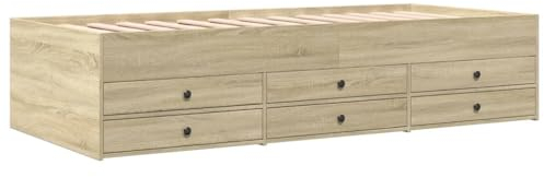 vidaXL Tagesbett mit Schubladen ohne Matratze Sonoma-Eiche 100x200 cm