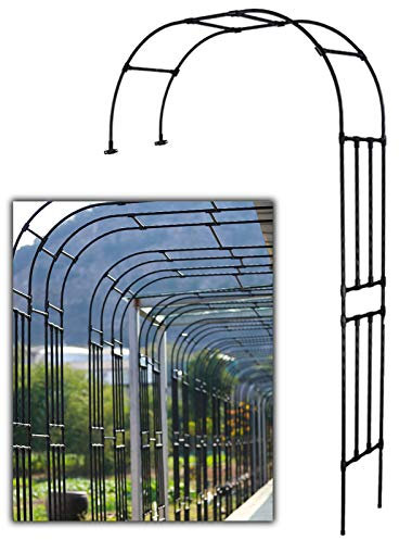 Generisch GartenbogenWetterfester Halbbogen Gartenbogen Halbbogen Rosenbogen 240cm Torbogen Gartenrosenhilfe Kletterhilfe für Kletterpflanzen Rosen (Schwarz, Weiß)