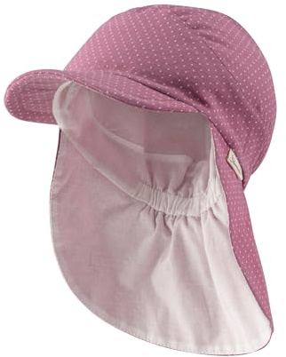 Sterntaler Schirmmütze Nacken Pünktchen - Mädchen Sommer Mütze aus Baumwoll Mischgewebe - UV-Schutz 50+ Sonnenhut - Baby- und Kinder Kopfbedeckung mit Futter aus Batist(Bio) - samtrosa, Größe 55