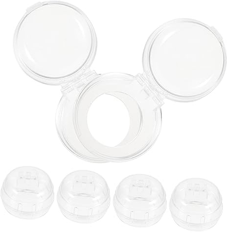 6 Stück Kindersichere Gasherdknopfabdeckungen aus Kunststoff | Runde Tasten, Haushalt und Waschmaschine, Schlichtes Transparentes Design