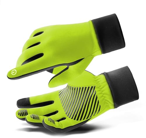 HSTWODE 4 tailles au choix - Gants de cyclisme antidérapants et amortissants - Unisexe - Pour homme et femme (jaune fluorescent, XL)