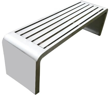 Gartenbank Wetterfest Ohne Lehne Edelstahlmaterial für 2 Bis 3 Personen, Gartenmöbel Bank für Balkon, Terrasse & Garten(150 * 40 * 45cm)