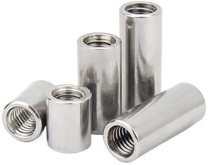 Runde Verbindungsmuttern, 2/5/10 stücke M3 M4 M5 M6 M8 M10 304 Edelstahl Verlängern Lange Verlängern Runde Kupplung Mutter stecker Joint Hülse Rohr Mutter((10pcs) M4x8x8mm)