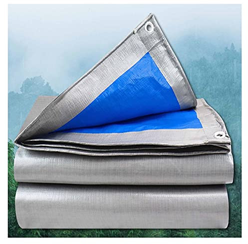 Bâche imperméable et résistante pour remorques extérieures, bois de chauffage, bateaux, piscines - Bleu (5 x 7 m)