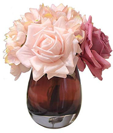 HDMOZUYT Künstliche Blume im Topf, künstliche Hortensien, Seidenblumen für Hochzeitsmittelstücke, Blumensträuße, Heimdekoration, künstliche Pflanze, Blumenarrangement