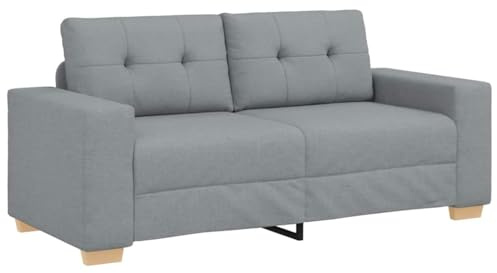 vidaXL Zweisitzer-Sofa Hellgrau 180x77x82 cm Stoff