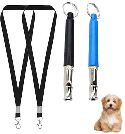 BIBITI 2 Stück Hundepfeife Rückruf,Erziehungshilfen für Hunde,Anti-Bell-Hundepfeife,Dog Whistle,Hundepfeifen Trainingspfeife,Haustiere Hochfrequenz Bellen,Training Pfeifen,for Hundetraining (Blau)