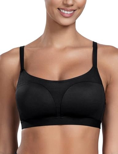 WingsLove Women's Padded Sports Bra High Impact Wireless Seamless Breathable U-Back Support Full Coverage Lightweight Comfort for Gym Yoga Bras (Black,38D)