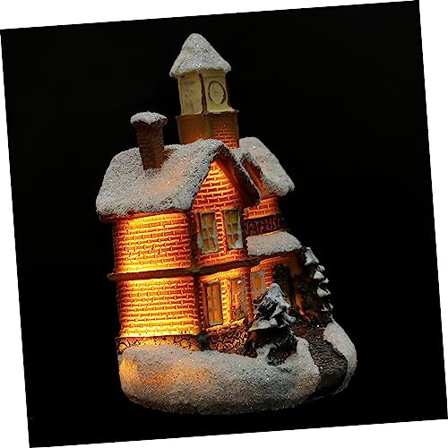 POPETPOP Weihnachtsdekoration Harz Miniaturhaus Kleine Hausornamente Baum Schmuck Festliches Ornament Für Tisch Schrank Und Party