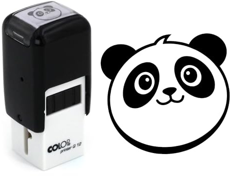 Panda-Stempel zu niedlich | 11 mm | Stempelkissen Tier Kopf Bär | Panda Bear Ink Stamp