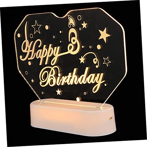 NUOBESTY Leuchtschild zum Geburtstag aus Acryl mit Stabiler Struktur und Weißem LED Licht für Kindergeburtstagsdekoration und Partybeleuchtung zu Hause