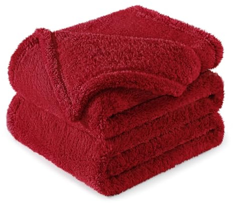 Exclusivo Mezcla Kuscheldecke Flauschig Fleecedecke Sofadecke 130x150 cm | Fleece Decke für Sofa und Bett, Kuschelige Wohndecke als Bettüberwurf, Plüschdecke für alle Jahreszeiten, Weirot