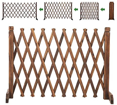 Valla de Madera enrejada para jardín, Extensible, para Plantas trepadoras, Decorativa, 270 x 121 cm