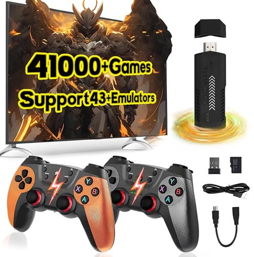 X2 Ultra Retro Gaming Stick, Video Game Stick with Dual Rechargeable 2.4G Wireless controllers,41000+ Retro Games 43+ Emulators,HD 4K Output,Plug and Play,TV/Computer,Retro Gaming Console (128G)