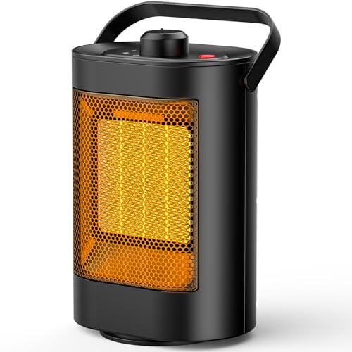 YAZEKY Stufetta Elettrica da Bagno, Mini Termoventilatore Elettrico PTC da 1500 W a Risparmio Energetico, Silenzioso, 3 Livelli di Riscaldamento, Protezione Multipla - per Bagno, Ufficio, Soggiorno