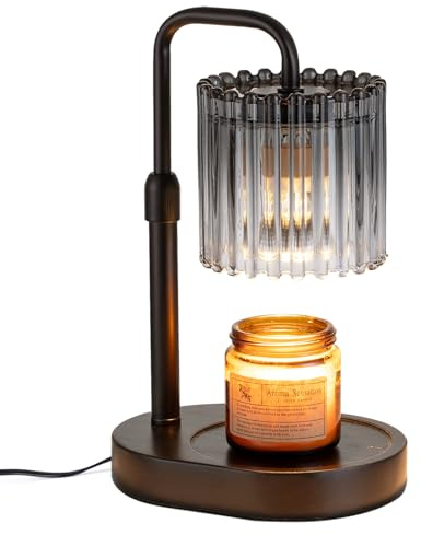 Staymoment Schwarz Candle Warmer mit Timer, Elektrische Duftlampe für Wachs | Kerzenwärmer Lampe für Duftkerzen, mit Dimmer, Höhenverstellbar, Geschenke für Frauen, moderne Wohnzimmer Deko