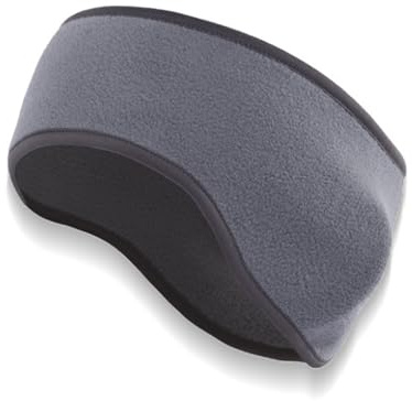 Warm Running Headband Windproof Fleece Ear Protection Elasticity Head Protector Simple Color Motorcycle Accessories for Riding Gray