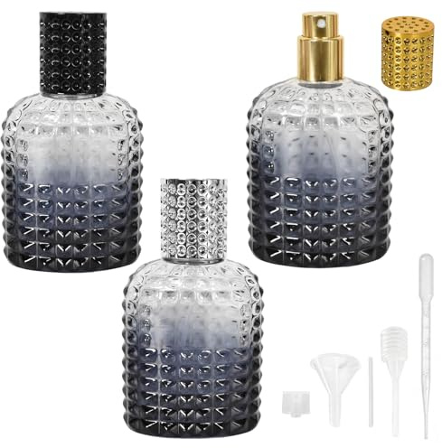 Rylae 3PCS Flacon Pulvérisateur De Parfum Vide, avec 5 Accessoires, Vaporisateur Rechargeable Portable Pour Voyage, Atomiseur Réutilisable, pour Voyages Date Vacances