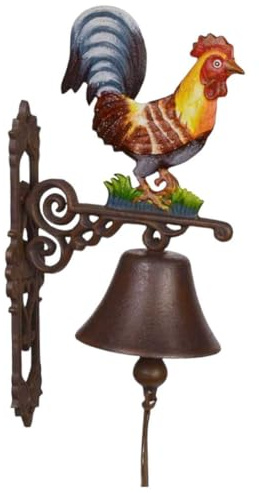 vianmo Wandglocke Türglocke Türklopfer Figürchen Gusseisen Hahn L 41 cm