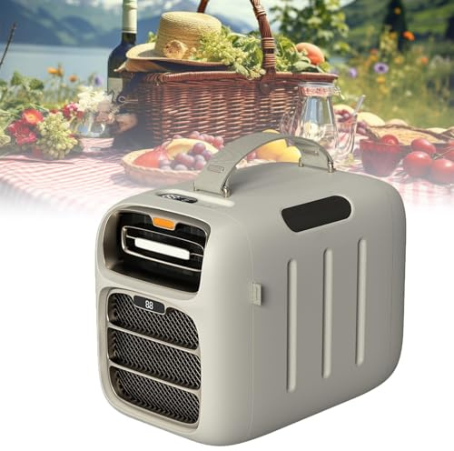 Condizionatore d'aria portatile, a bassa potenza, 500 W, raffreddamento/riscaldamento per camper e campeggio, 12 V/24 V CC, 3 velocità, senza drenaggio
