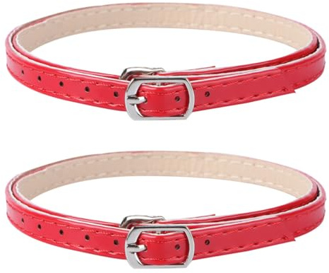 LIGHTAOTAO Sangles Anti-chute Faciles à Laver et Sécher pour Chaussures à Talons Hauts en Pu Rouge, Design Chic pour Maintenir les Lacets Croisés en Place