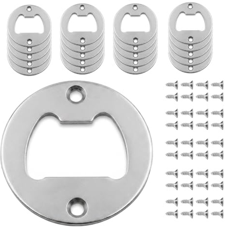 20 PCS Stainless Steel Bottle Opener Insert Kit with 40 PCS Screws
