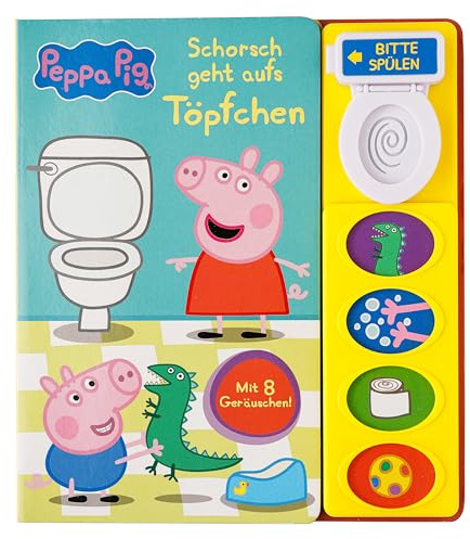 Peppa Pig - Schorsch geht aufs Töpfchen - Mein Klo-Soundbuch - Pappbilderbuch mit Klospülung und 8 Geräuschen - Peppa Wutz - Interaktives Töpfchentrainingsbuch: Tönendes Buch