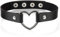 JewelryWe Schmuck Punk Herz Choker Halsband Gothic Leder Halsreif Erstellbare Kragen Halskette Collier Kette schwarz Damen