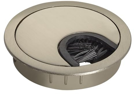 SOTECH Pasacables metálica Aspecto acero inox Perforación Ø 60 mm | Escritorio con junta de polvo
