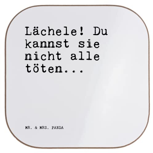 Mr. & Mrs. Panda Tischuntersetzer Lächele! Du Kannst sie... - Geschenk, Tischschoner, Spruch Sprüche Weisheiten Zitate Lustig Weisheit Worte, Untersetzer Gläser, Tassenuntersetzer, für, Coaster