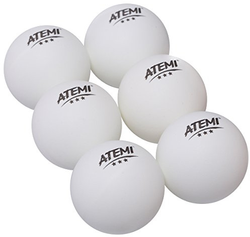 Atemi - Packung mit 6 Tischtennisbälle, weiß, M (40 mm).