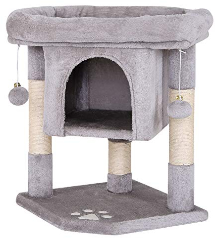 lionto Tiragraffi per Gatto Albero Tiragraffi Gatto Gioco Giocattolo Gatti Altezza 60 cm, Grigio Chiaro