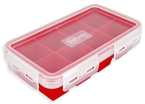 IceTopper Ice Cube Tray with 2 Attached Lids - Easy Release Ice Cube Molds, 14 Cubes per Tray, Stackable & Dishwasher Safe, 100% Food Grade, BPA Free & Recyclable (XL, 1 Pack)