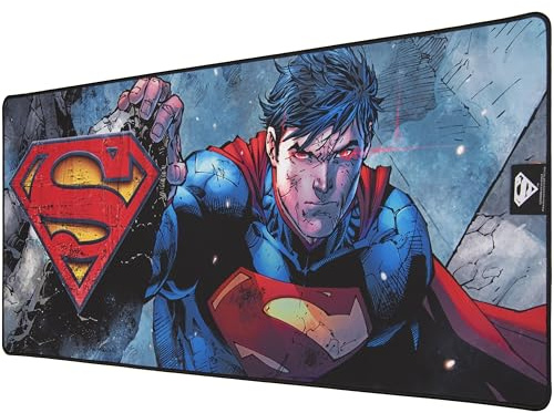 Subsonic Superman - Anti-Rutsch-Mauspad XXL 90 mm x 40 mm in Perlenoptik - Offizielle Lizenz DC comis