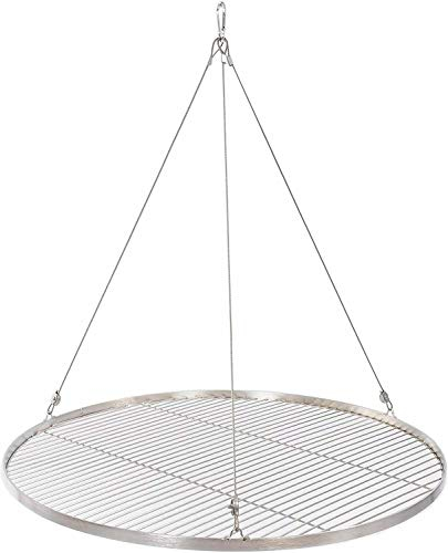 100 cm Grillrost Edelstahl für Schwenkgrill 3 Bein BBQ Grillstab 4 mm Rost mit Seil 14 mm Stababstand