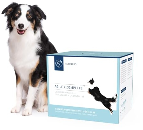 PetFokus Agility Complete | für gelenkempfindliche Hunde - natürliche Nahrungsergänzung - 11 wertvolle Inhaltsstoffe inkl. Grünlippmuschel, MSM, Teufelskralle - Pulver - in Deutschland produziert